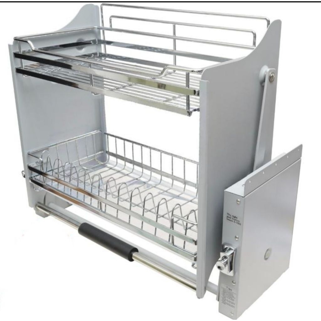 Rak piring tarik elevator/disk rak pull down steanless stell slomotion