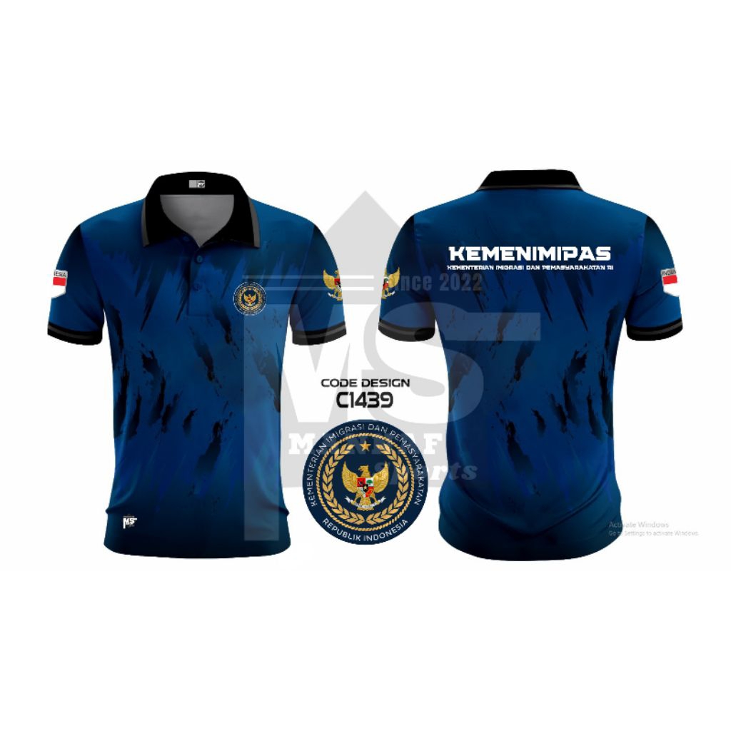 Kaos Jersey Seragam "KEMENIMIPAS RI" (Kementerian Imigrasi dan Pemasyarakatan RI). Kerah Polo Wangky