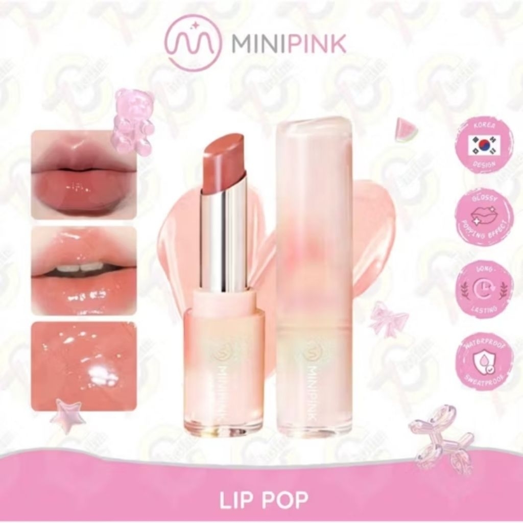 MINIPINK Lip Pop Lip Gloss Moisturizing – Lipstik Glossy Tahan Lama