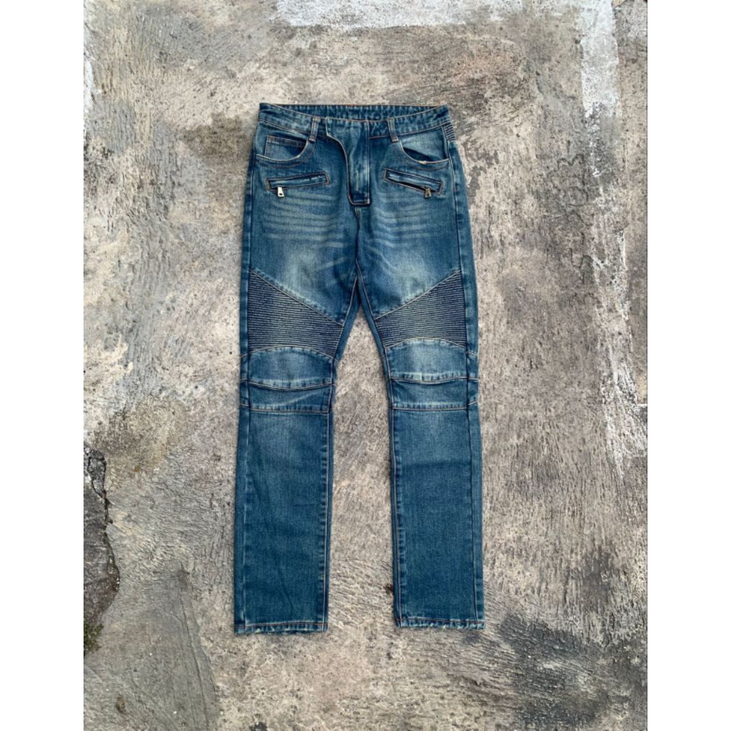 Balmain Biker Denim Pants