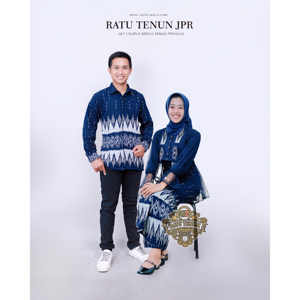 SET KEBAYA TENUN SALVIA NAVI, Baju kondangan, baju tunangan, kebaya wisuda, baju bridesmaids