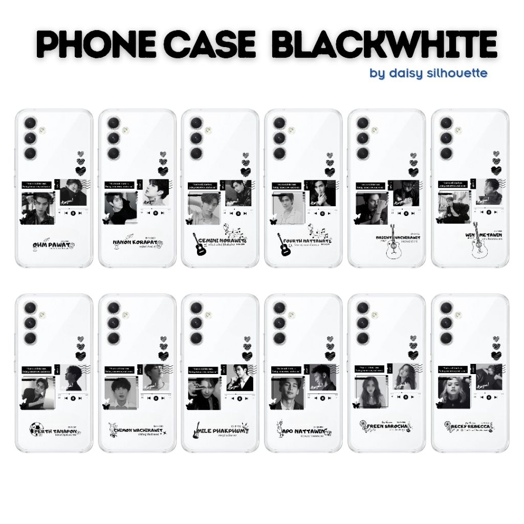 PHONE CASE BLACKWHITE AESTHETIC AKTOR THAIBL / THAIGL | CUSTOM THAILAND | CASING HP CLEARCASE / SOFT