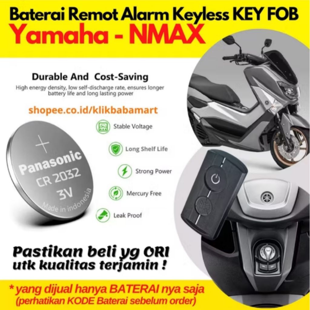 BATERAI REMOT MOTOR YAMAHA NMAX BATTERY REMOT ALARM KUNCI ORIGINAL