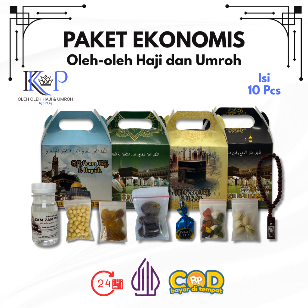 

Paket Ekonomis 10Pcs Oleh Oleh Haji Dan Umroh Isi Air Zamzam / Dus Tenteng