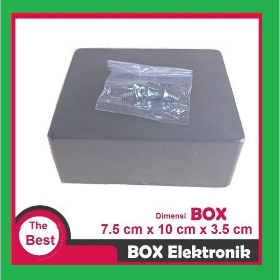 BOX ELEKTRONIK 7.5x 10 x 3.5 cm CASING BOX hitam Import