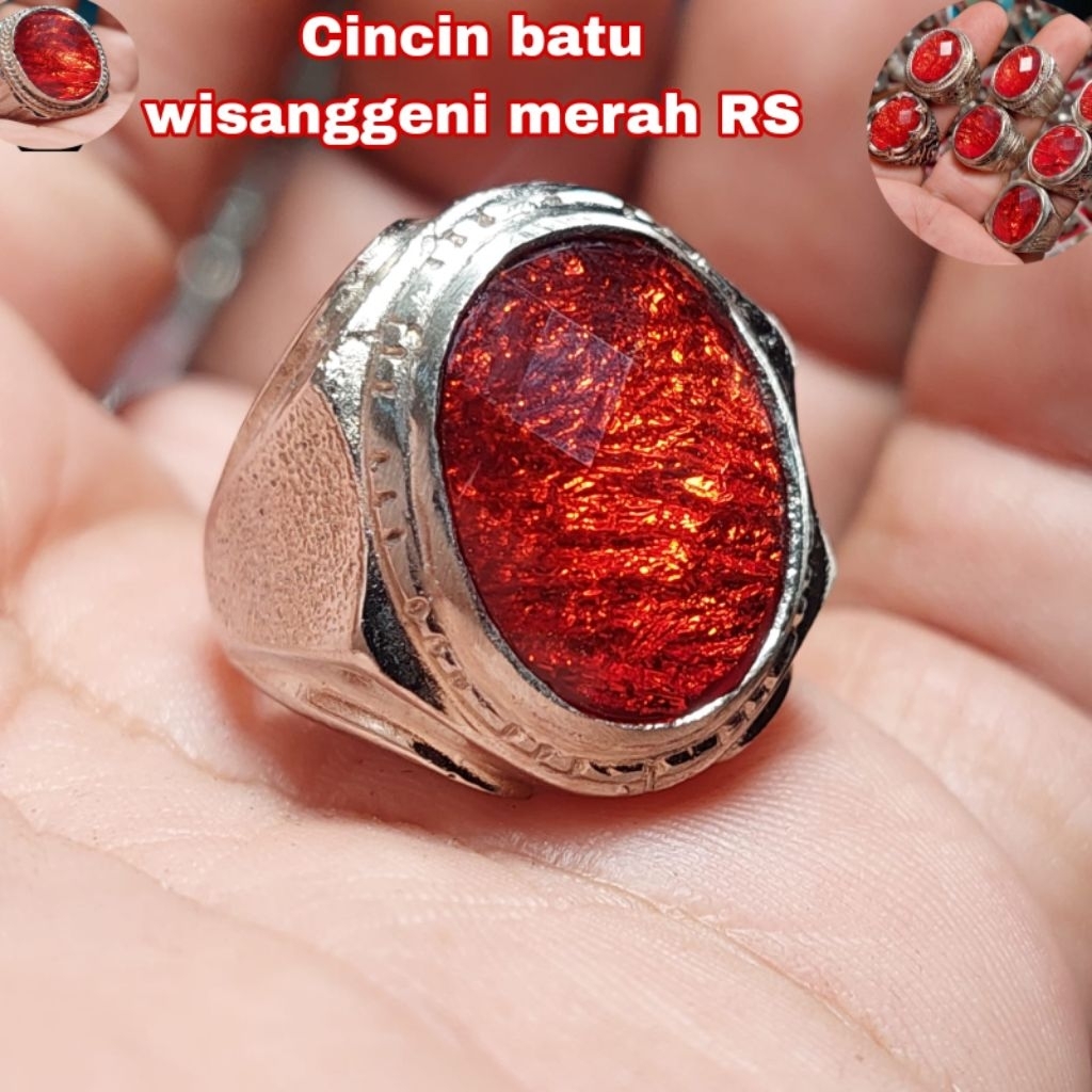 Cincin batu wisanggeni merah RS / red fire opal / merah terlaris