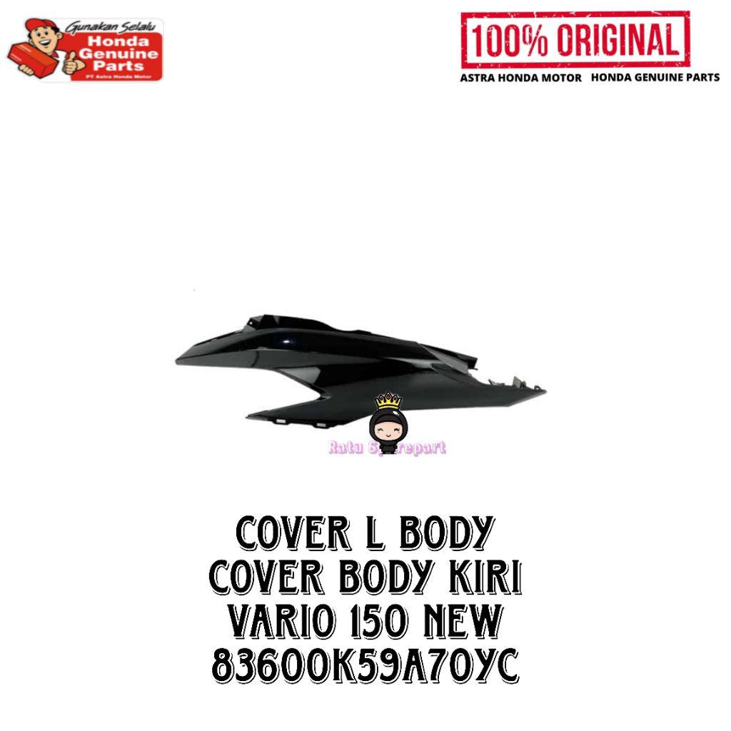 Cover L Body (Cover Body Kiri) Vario 150 New Original - 83600K59A70YC - Cover L Body Vario 150 New -