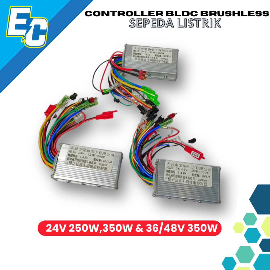 Controller BLDC 36/48V 350w & 24V 250W/350W brushless sepeda listrik