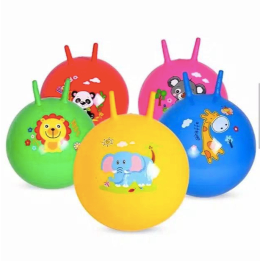 Mainan Anak Jumping Ball model tanduk / Bola Jumping Ring UK Diameter 30 cm - Jumping Ball Karet