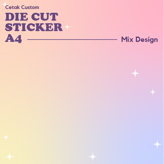 

[MIX DESAIN] Cetak Custom Cutting Sticker / Stiker Vinyl Die Cut A4