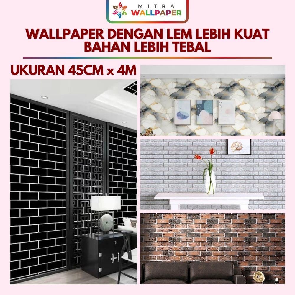PROMO TERBAIK - Wallpaper Bata Cream Wallpaper Dinding Batu Bata Wallpaper Dinding Motif Bata
