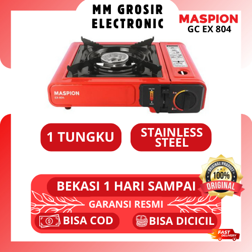MASPION KOMPOR GAS 1 TUNGKU PORTABLE GC EX 804 GCEX804 GC-EX804 BEKASI MURAH GARANSI RESMI