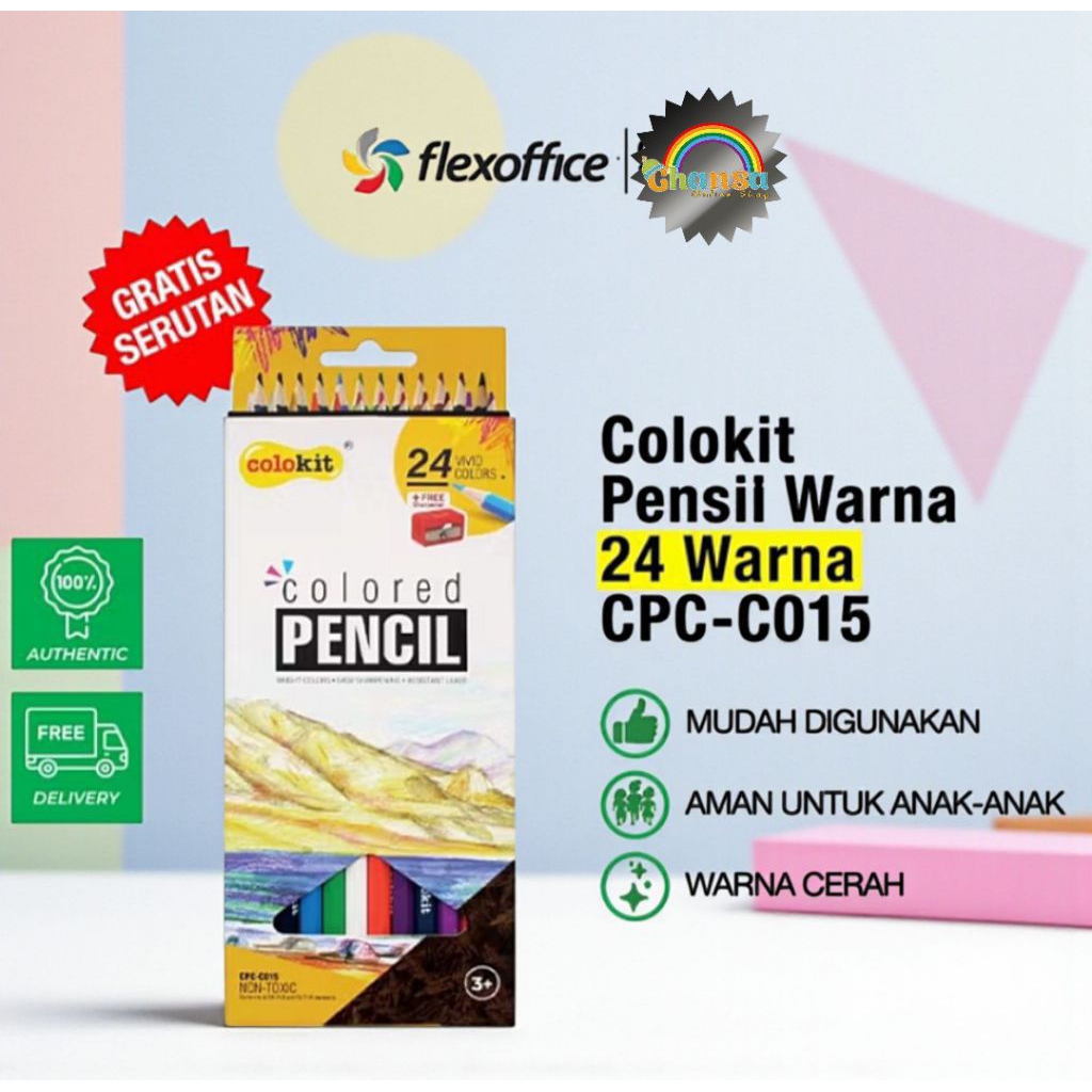 

Pensil Warna flexoffice 24 warna / FlexOffice Colokit