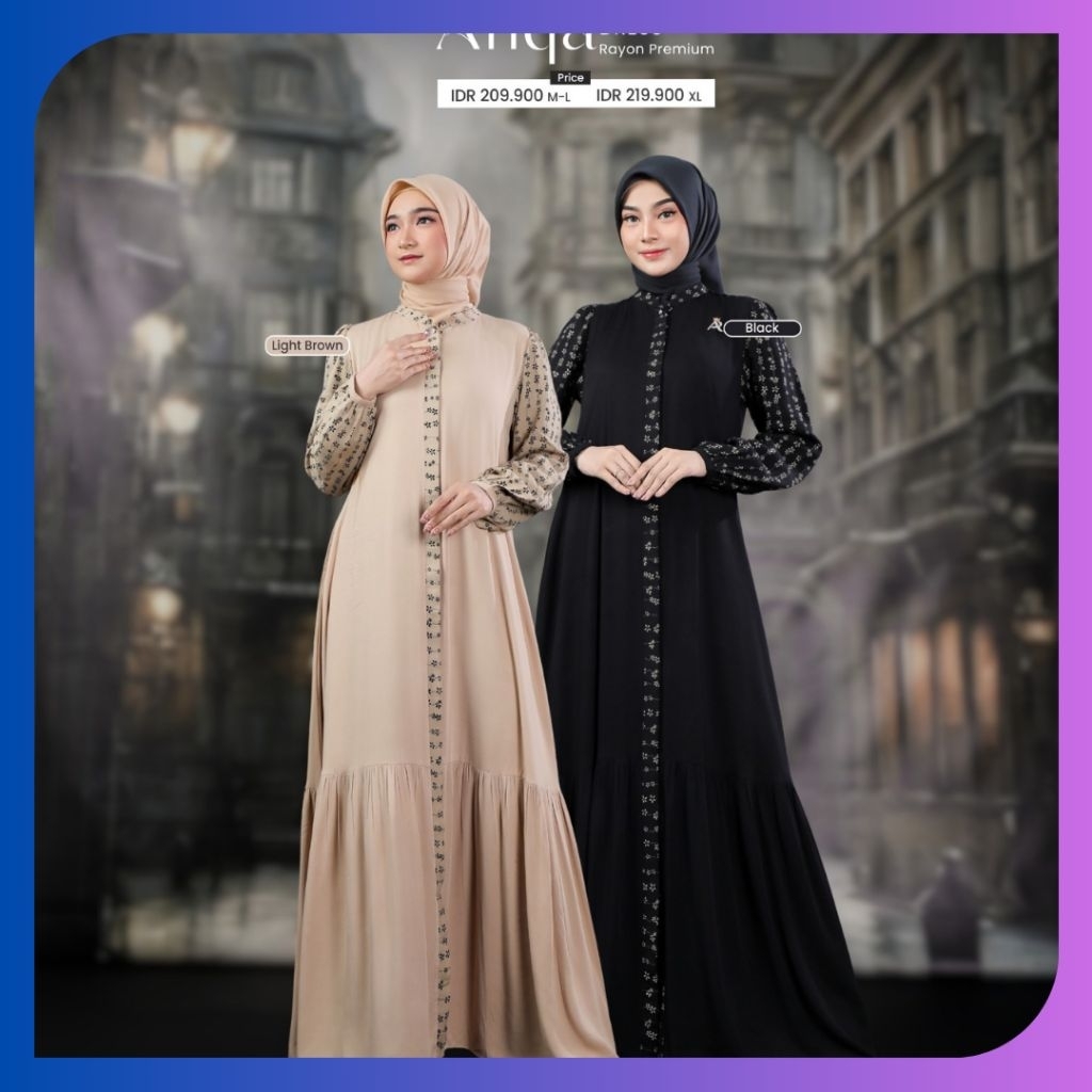 Afiqa Dress Rayon Premium by Ar Rafi | Gamis Arrafi Terbaru