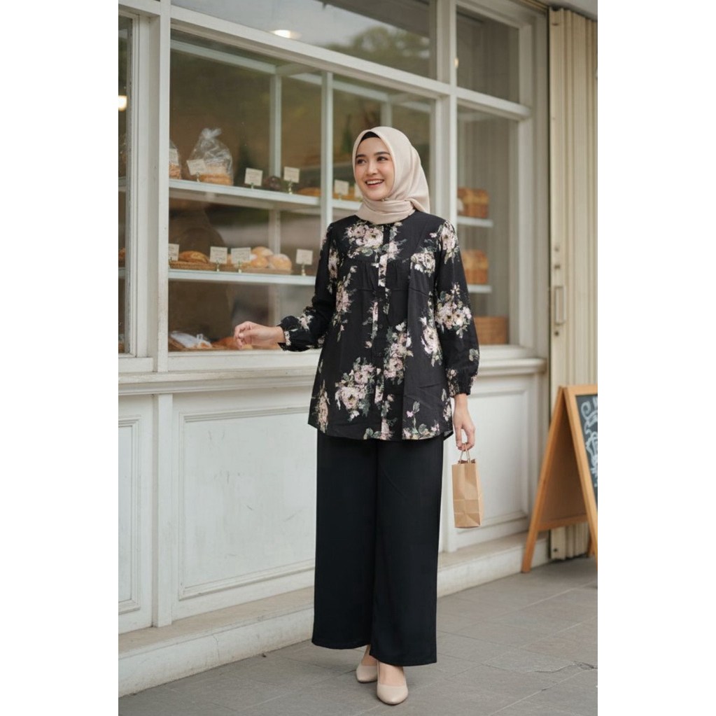 Senyum Pajama Noka Set Setelan Baju Tidur Wanita Piyama Dewasa Pakaian Tidur Piyama Set Piyama Wanit