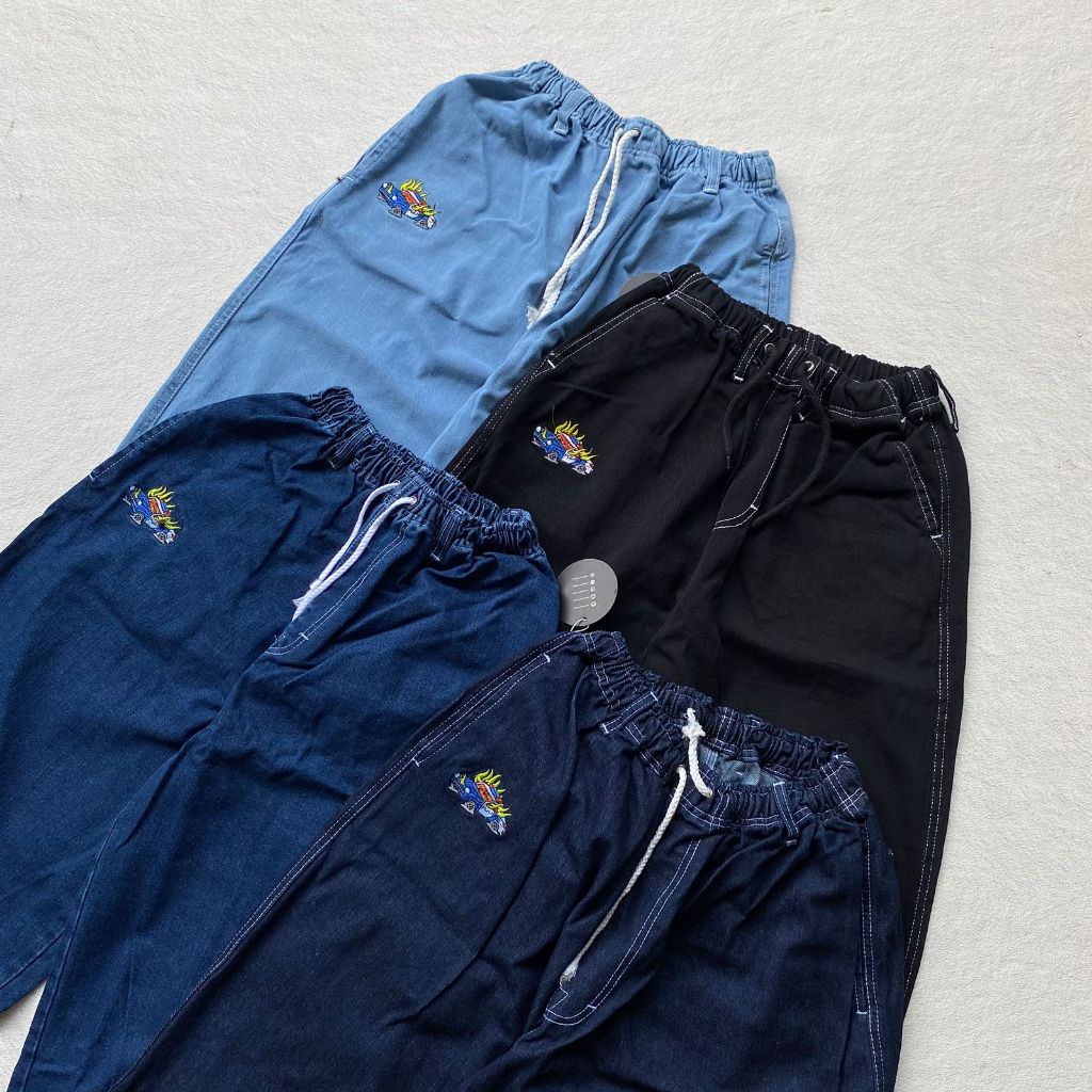 CELANA BALOON PANJANG DENIM BAGGY PANTS UNISEXS SPESIAL SERIES NOTBADCLUB ARTIKEL CAR FIRE