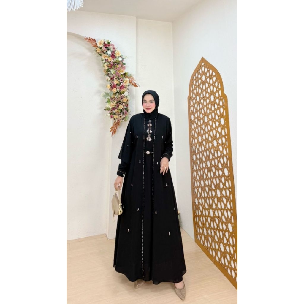 Khadijah dress |Dress polos | abaya polos |abaya putih hitam | gamis putih hitam