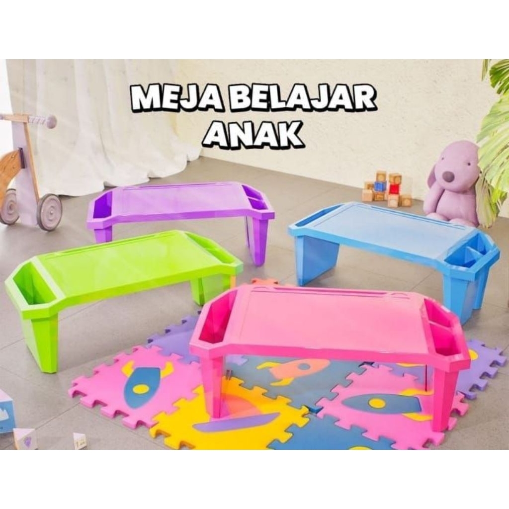 MEJA BELAJAR ANAK PLASTIK POLOS WARNA / MEJA BELAJAR