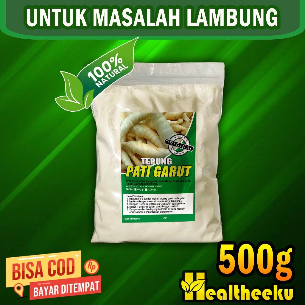 TEPUNG PATI GARUT + TEPUNG GARUT + PATI GARUT UNTUK ASAM LAMBUNG 500GRAM