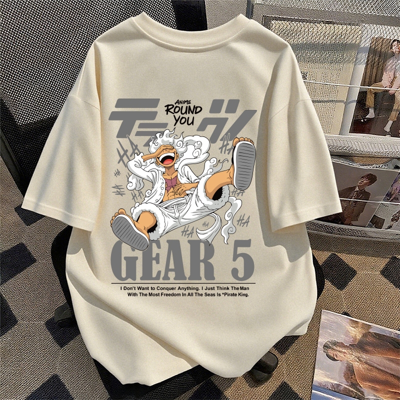 Naomifashion - Kaos Anime Oversize Pria | Ventela x one piece gear 5 | Kaos Sablon luffy one piece |