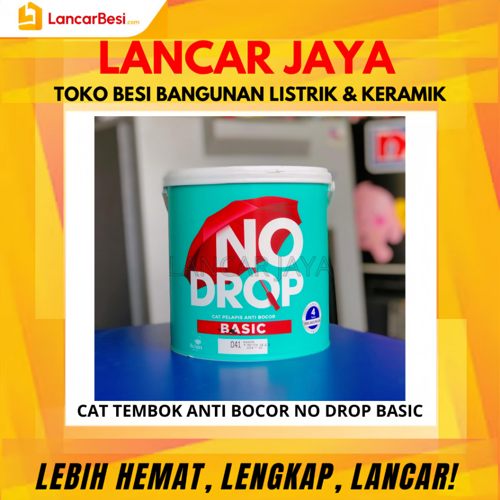Cat Tembok No Drop Basic 4kg Avian Brands | Cat Tembok Anti Bocor Ekonomis