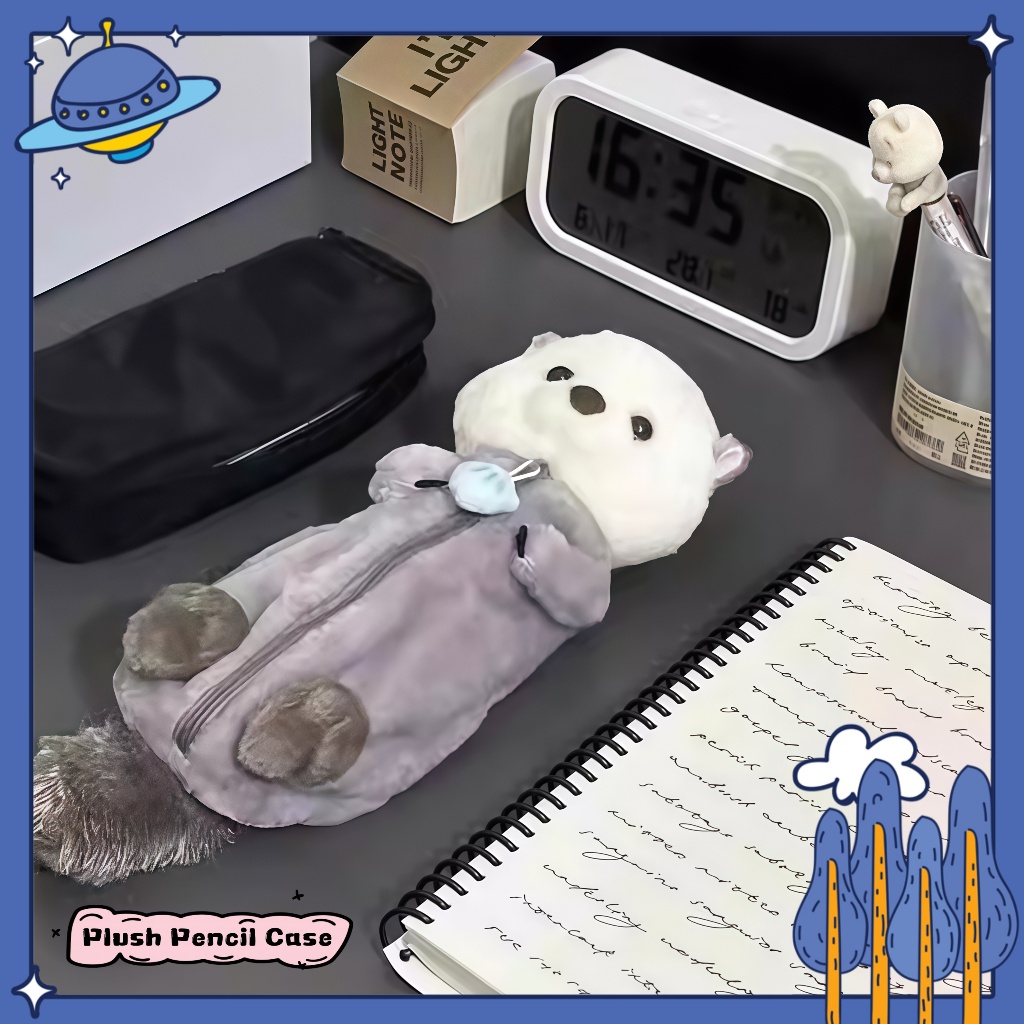 

【COD】Kotak Pena Boneka Mewah Lucu/ Tas Pensil Korea Boneka Mewah 3d Berang-Berang/Kotak Pensil Imut Fluffy Korea/Cartoon Large Capacity Storage Bag