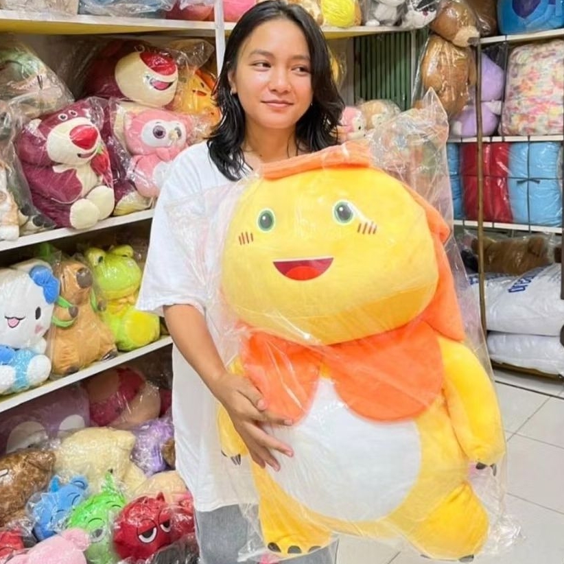 NAILONG BONEKA DINO KUNING NAILONG SUN FLOWER CUTE UK GIANTS PREMIUM IMPORT  BONEKA DINO KUNING MATA