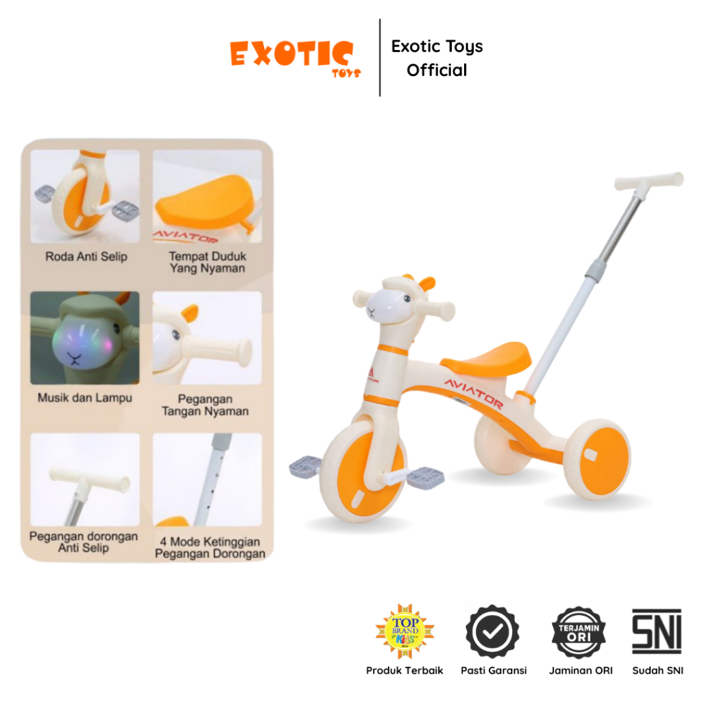 Exotic Toys Sepeda Anak Roda Tiga Multifungsi 4 in 1 Tricycle Aviator AT-118-7