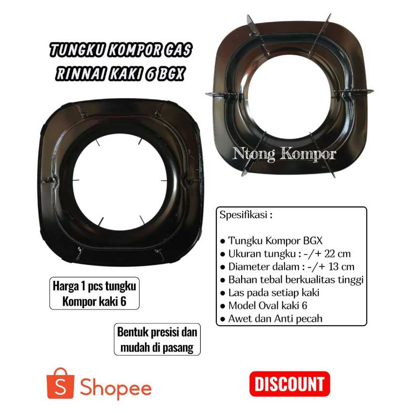 TATAKAN TUNGKU KOMPOR GAS KAKI 6 RINAI BAGUS TEBAL DUDUKAN KOMPOR GAS ALAS KOMPOR GAS 6 KAKI
