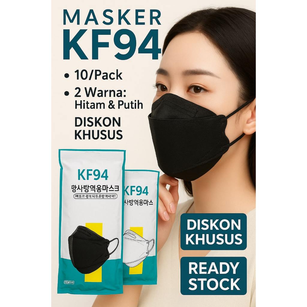 Masker KF94 4 Ply Isi 10 Harga Grosir – Anti Cairan, Anti Debu Halus-Grosir Masker KF94 10 pcs-maske