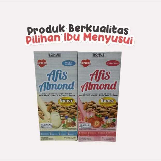 ❤ GB ❤ [ Sample ] Afis Life Almond Susu Bubuk Pelancar 60gr | Asi Booster