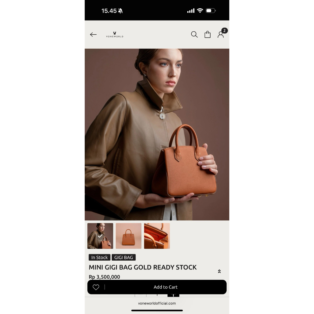 Mini gigi bag gold v2 vone world