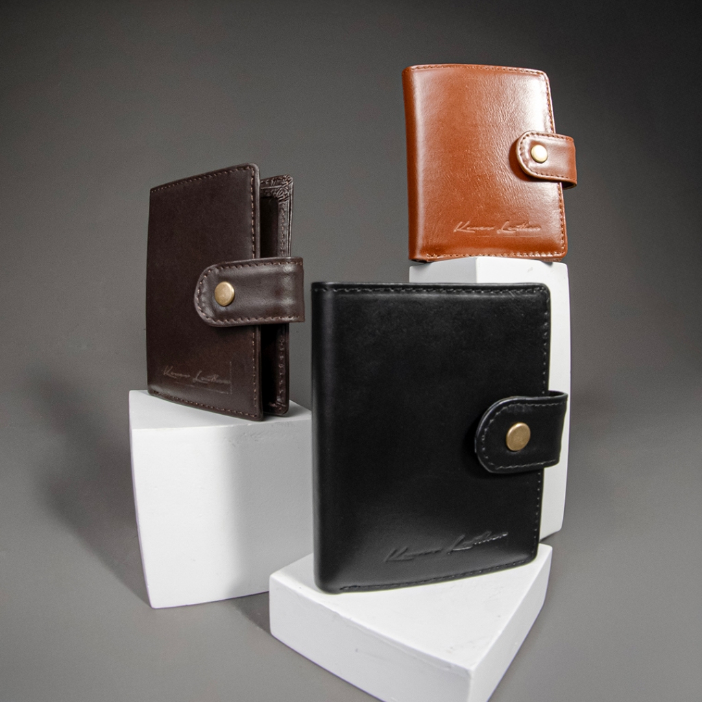 Kenes Leather Dompet Kartu Unisex Kulit Asli Pele - Free Gravir Nama