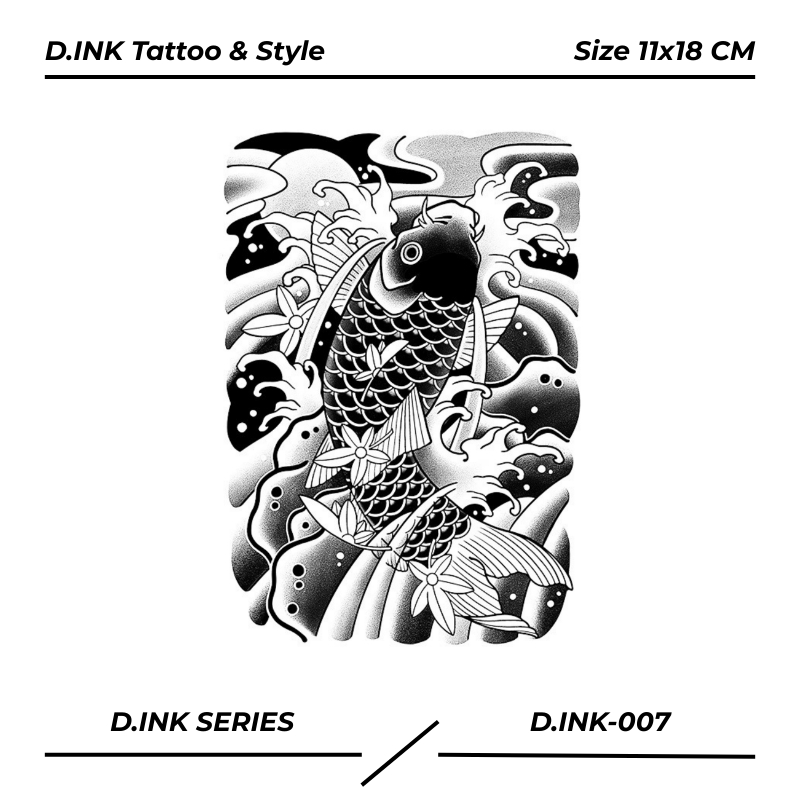 PREMIUM D.INK-007 Tattoo Temporary Fruit Ink Tahan Lama Ukuran 11x18 CM Tato Temporer Stiker Semi Pe