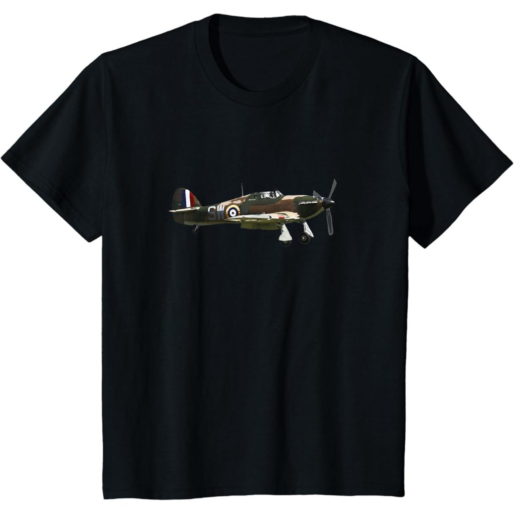 baju kaos anak RAF Hawker Hurricane WW2 Fighter Plane T shirt T-Shirt