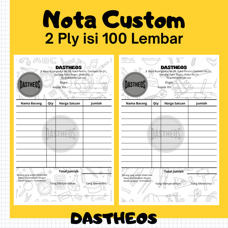 

100pcs Nota 1/4 F4 2ply Kostum Unik Harga Termurah