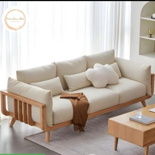 kursi sofa 3 seater custok modern - kursi sofa ruang tamu minimalis kayu jati