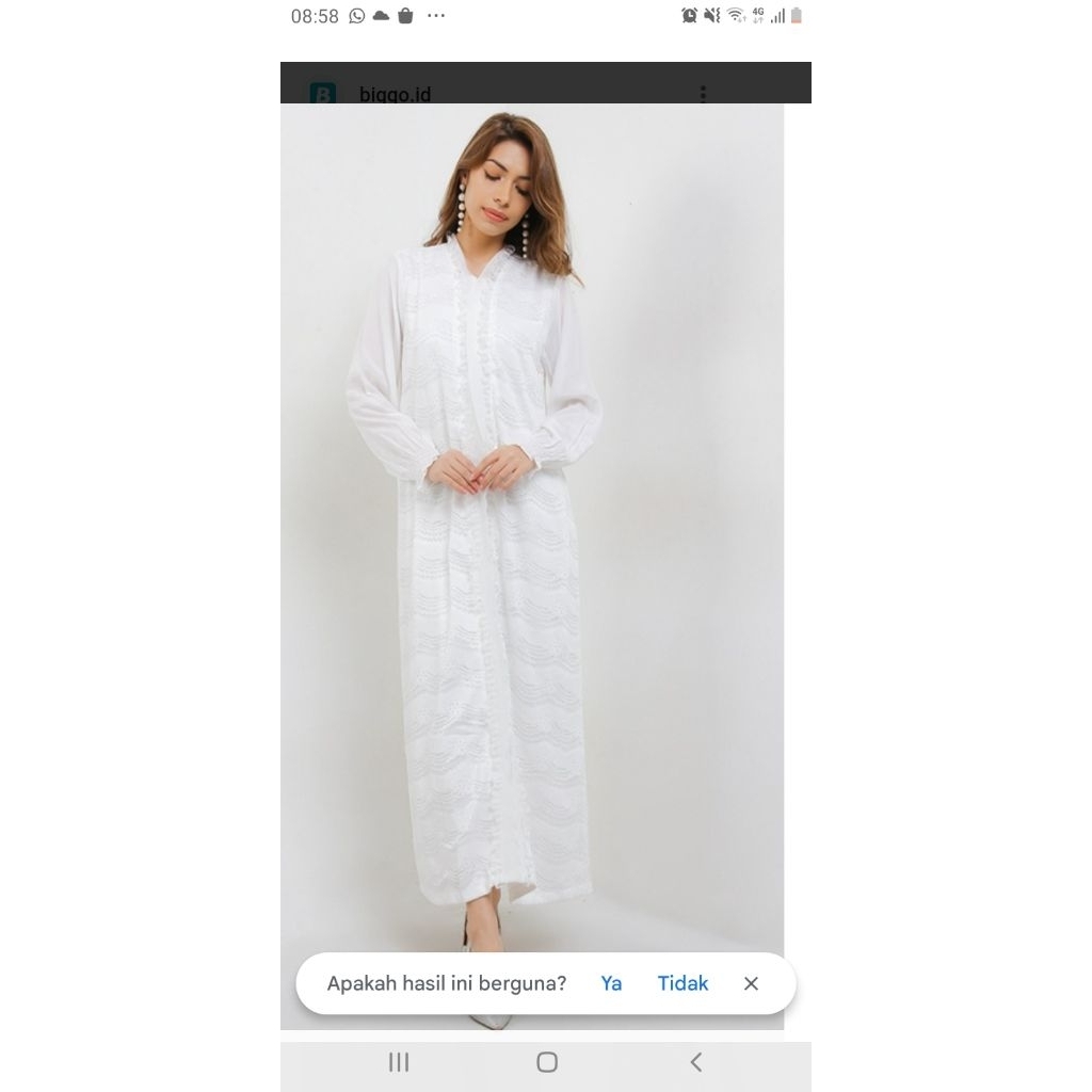 kaftan /gamis renda /lace/broukat putih premium eprise yasmine