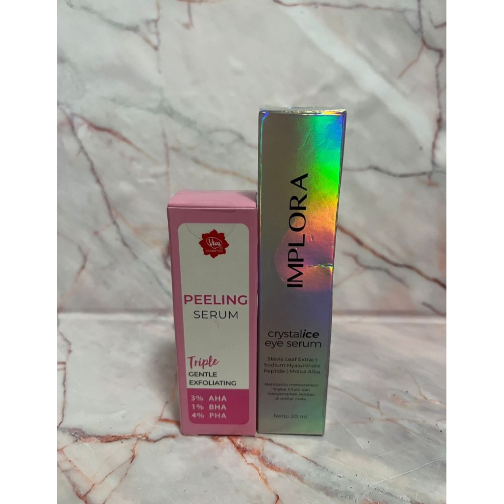 NO NEGO Paket Bundle Skincare Viva Peeling Serum + Implora Crystalice Serum