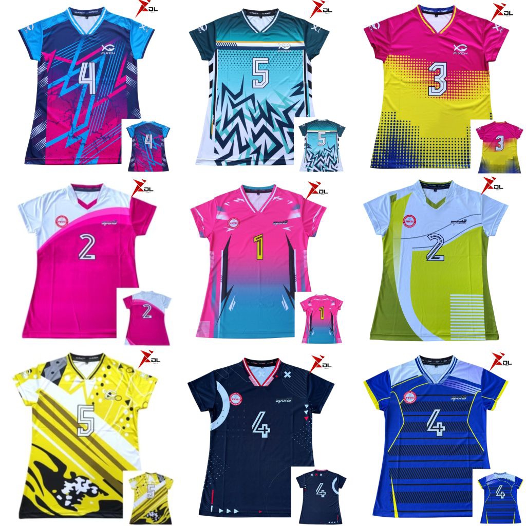 Jersey Voli Cewek Full Printing depan Belakang Atasan Volly Wanita /Kaos Fullprint