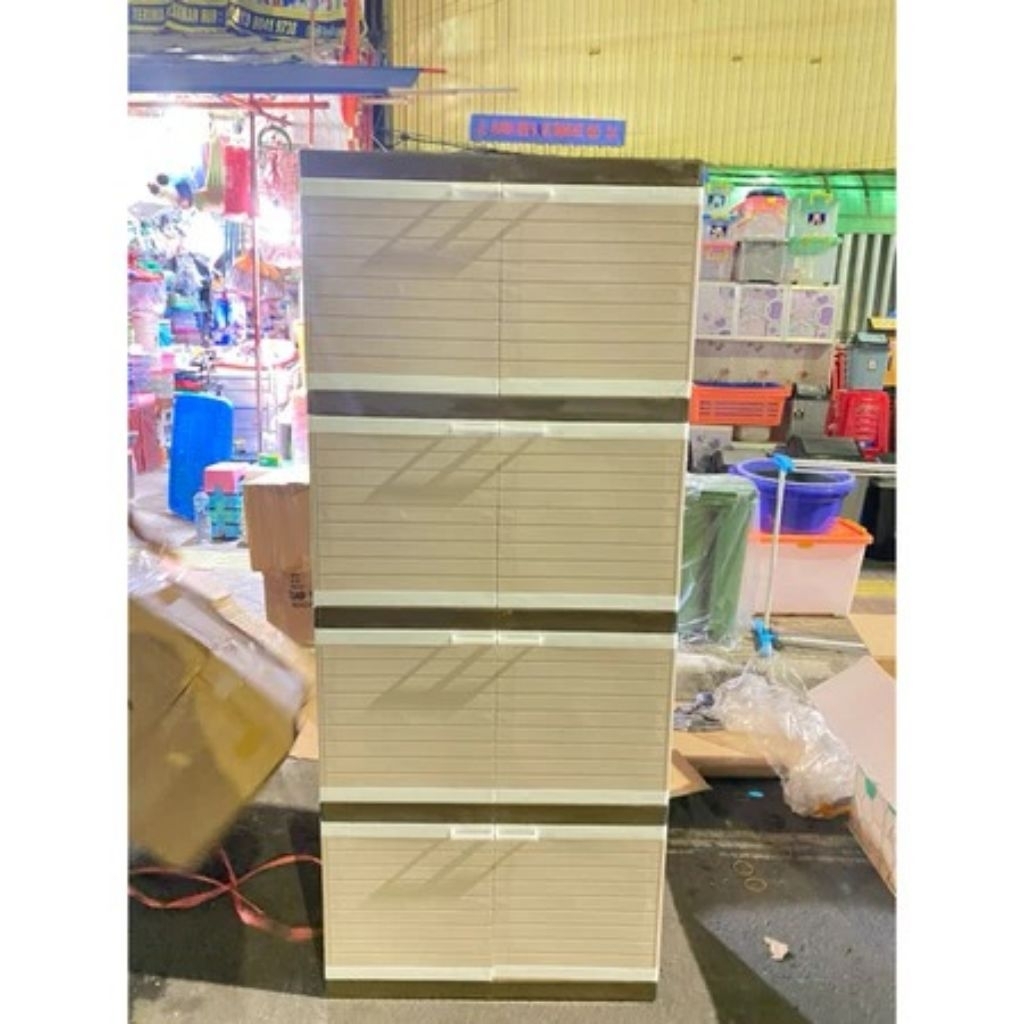Lemari Plastik Pakaian Jumbo CLUB 4 Susun / Lemari Pakaian Plastik / Lemari Berkualitas / Lemari Mur