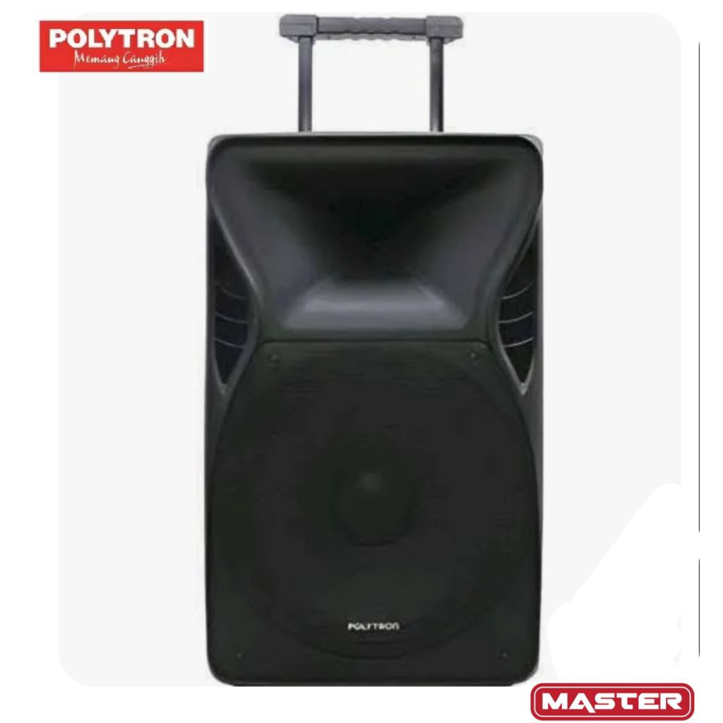 SPEAKER PORTABEL POLYTRON 15 INCI PASPRO15F5 FREE 2 MIC WIRELES SPEAKER KARAOKE