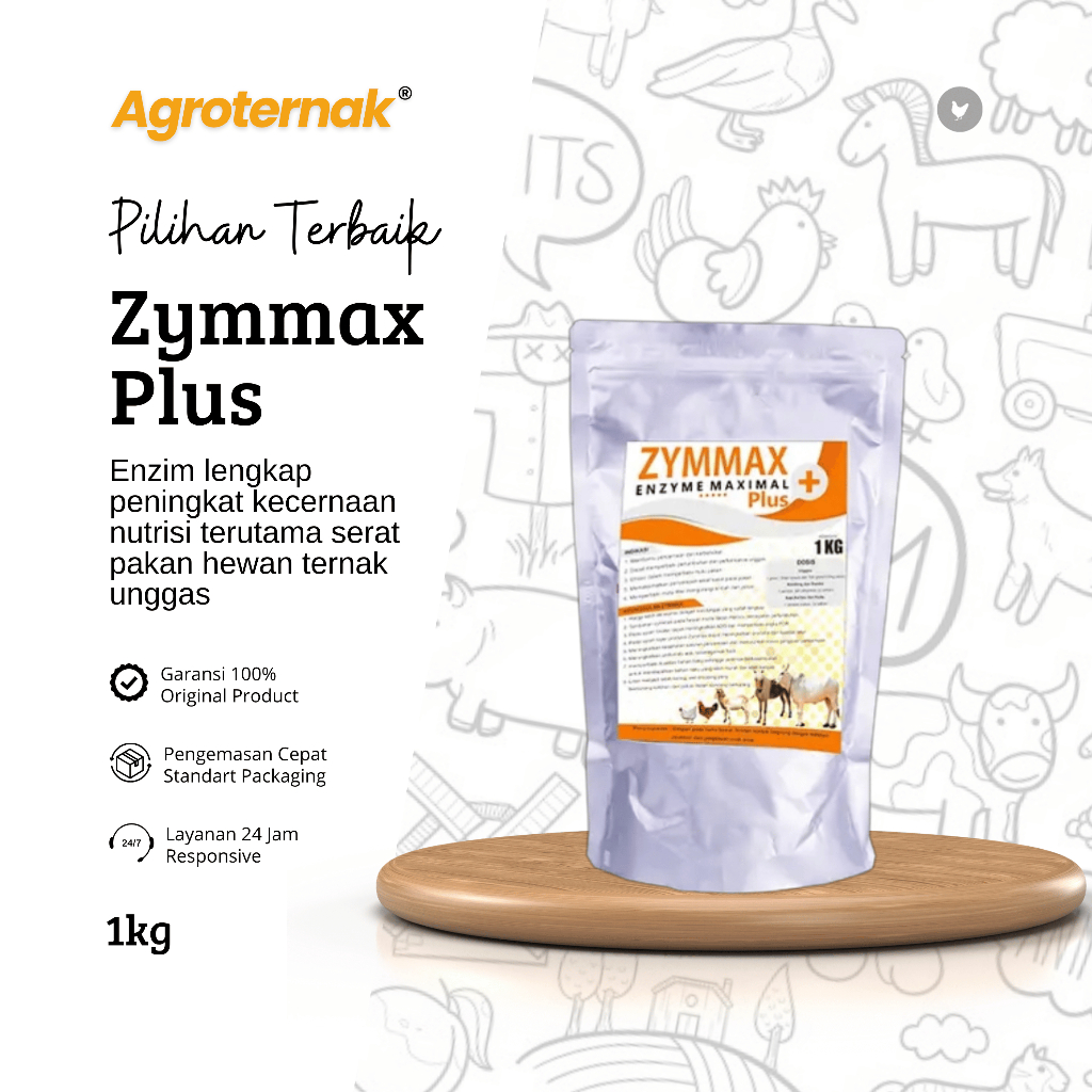 ZYMMAX PLUS 1kg Enzyme Pemacu Pertumbuhan Pemecah Serat Kasar Pakan Khusus Ayam & Unggas