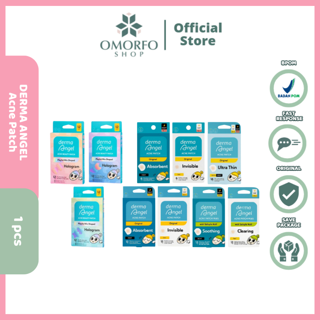 [Omorfo] Derma Angel Acne Patch - Derma Angel Acne Beauty Patch Hologram | Sticker Jerawat | Stiker 