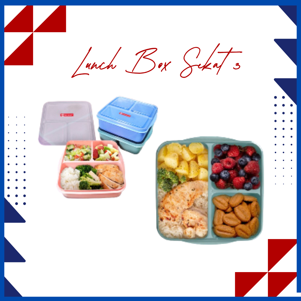 Lunch Box Anak Clio Nara 3 Sekat BPA Free Lunch Box Nara TS
