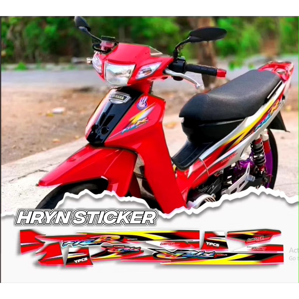 striping fizr merah premium - striping bodi fizr premium - striping fizr merah oren hitam putih