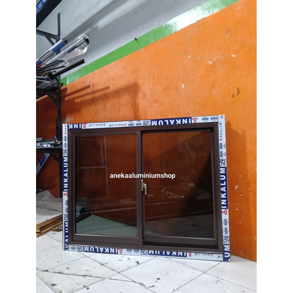 Jendela geser aluminium kusen 3" UK L100 x T80