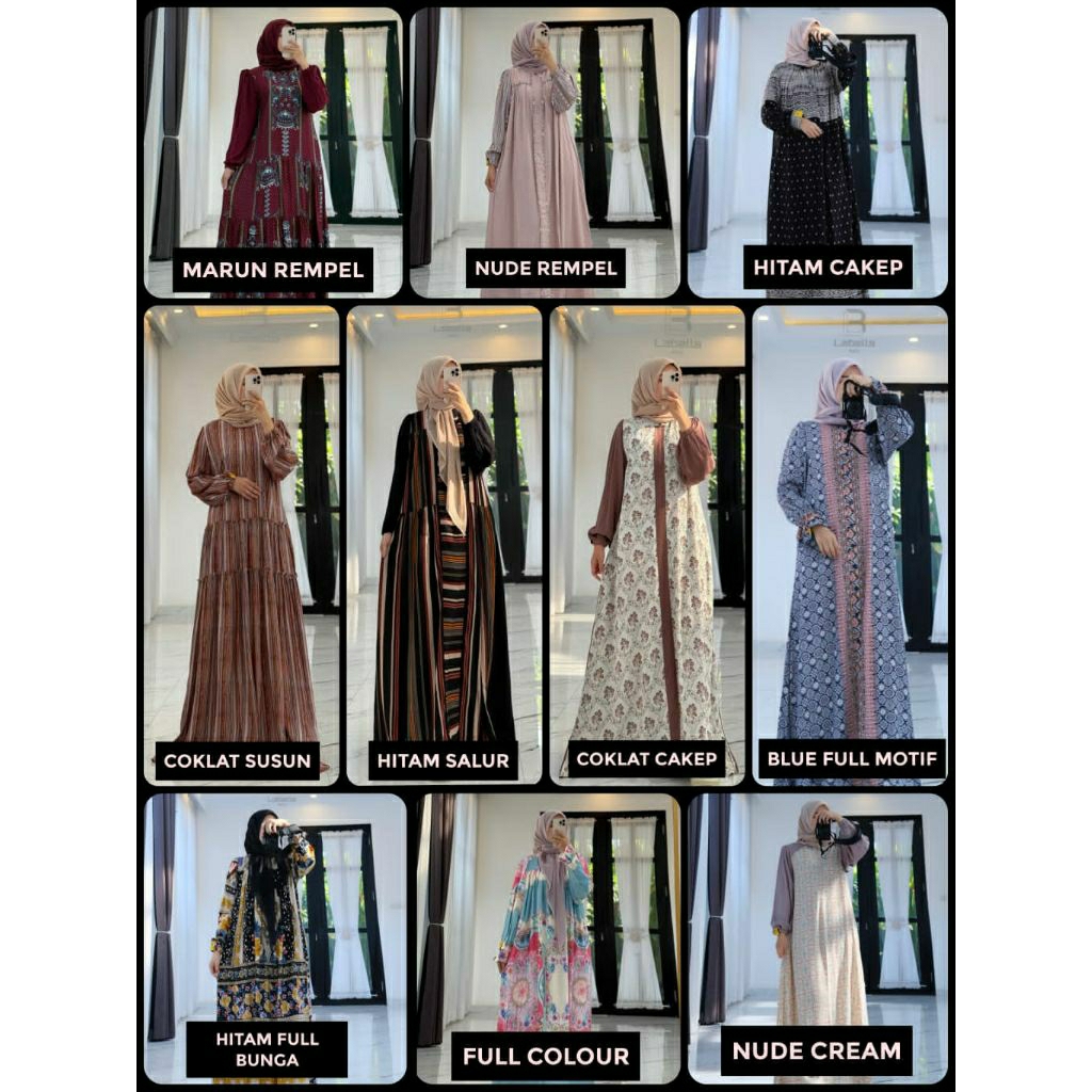 DRESS ORIGINAL LABELLA X ANJANI TERBARU SEPTEMBER gamis remaja dewasa muslimah