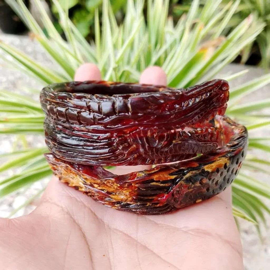 gelang akar bahar ukir naga jumbo