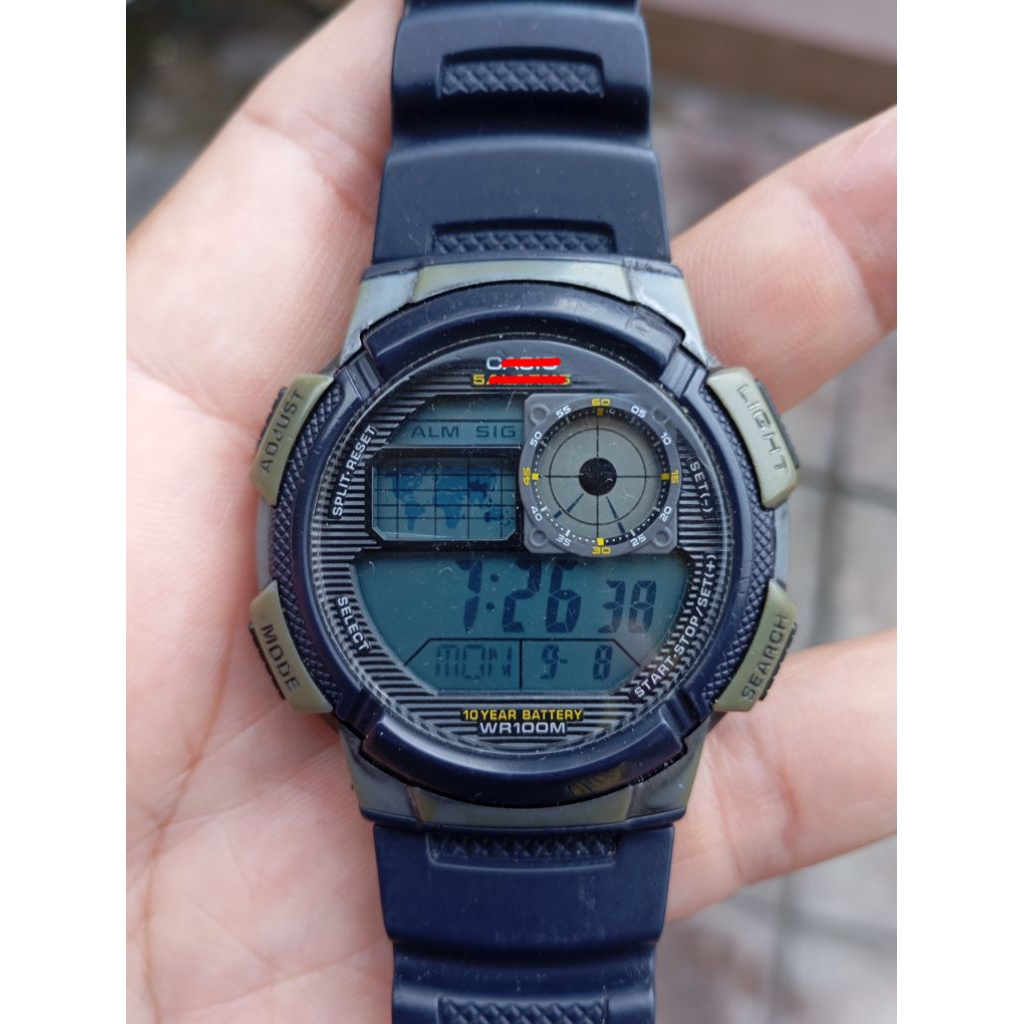 jam tangan digital navy blue second preloved original